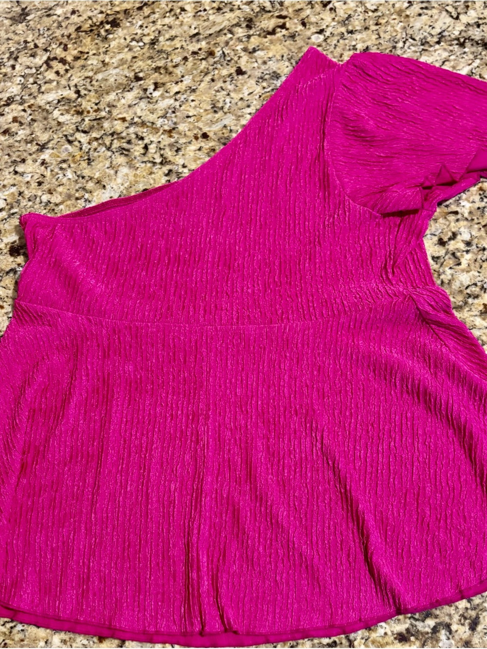 SHEIN Curve 3xl One-Shoulder Ruffle Tunic - Magenta
